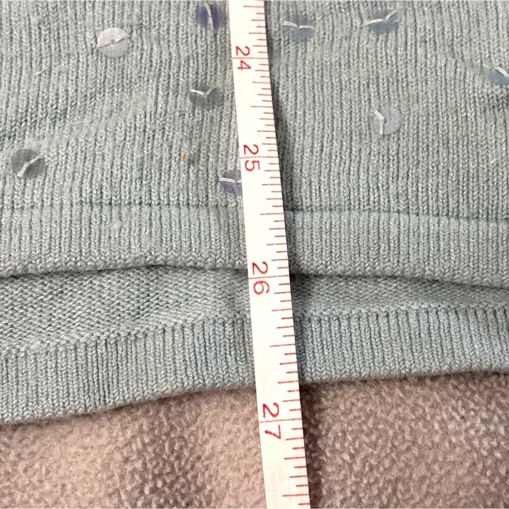 Venezia Jeans Womens 22/24 Light Blue V-Neck Sweater Sequin Accents 3/4 Sleeves - Picture 5 of 5